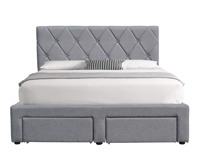 Łóżko BETINA z Szufladami 140x200 cm Popielaty