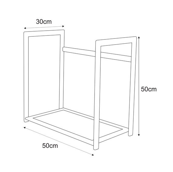 Stojak Na Drewno KAJA HOME KS-14 WOOD S Czarny