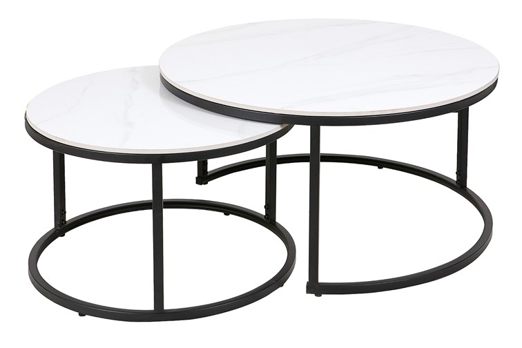 Ława FERRANTE C fi80/60 Czarny/Biały