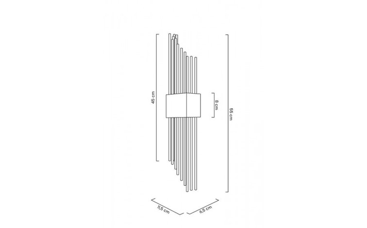 Lampa Ścienna SLANT Złoty/Transparentny