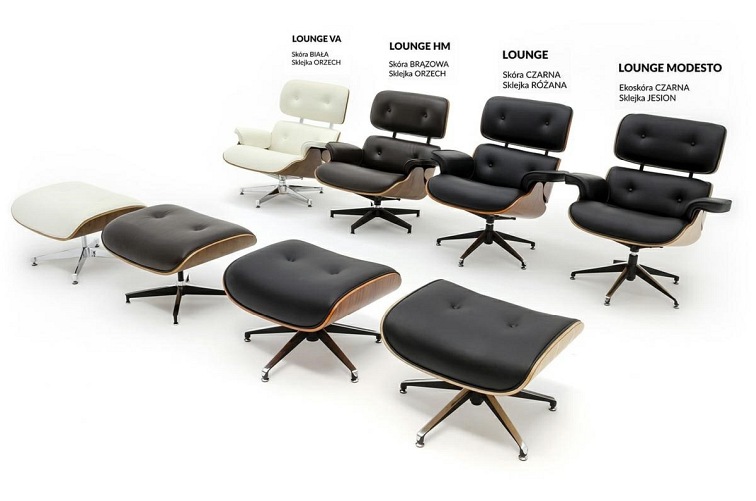 Fotel z Podnóżkiem LOUNGE HM PREMIUM Czarny/Heban