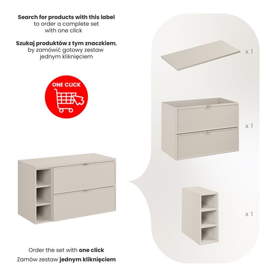 Zestaw Meblowy BELLA 100cm Kaszmirowy Mat