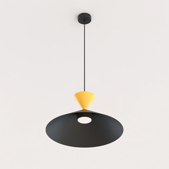 Lampa Wisząca RALF 1M Czarny/Pomarańczowy
