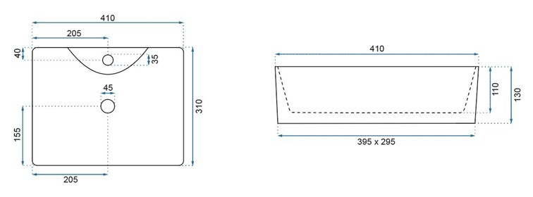 Umywalka Nablatowa KELLY MINI Biały