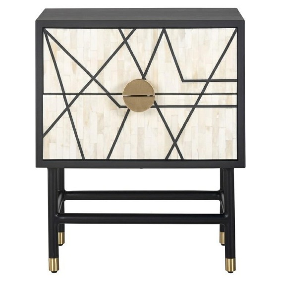 Szafka Nocna NOVAS Czarny/Biały