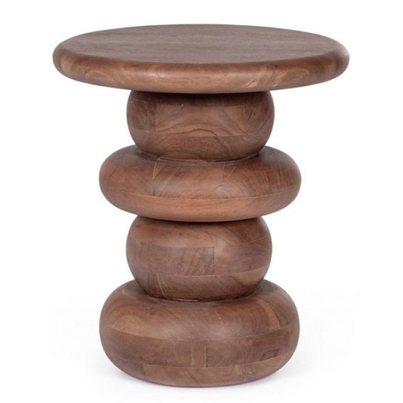 Stolik Kawowy LOPEZ Fi40cm Brązowy