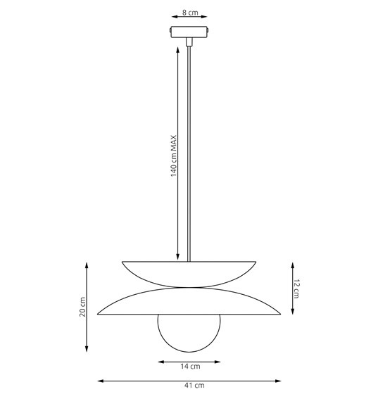 Lampa Wisząca NAGOYA 1 Czarny/Burgundowy