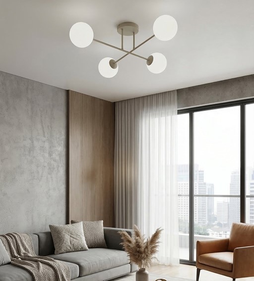 Lampa Sufitowa ROMA 4 Beżowy/Biały