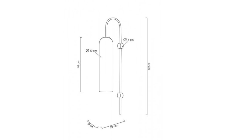 Lampa Ścienna SLACK Złoty/Biały