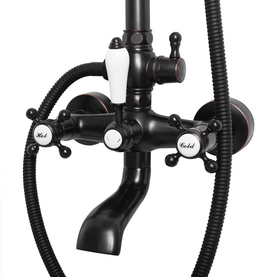 Zestaw Natryskowy BERGAMO Czarny Przecierany