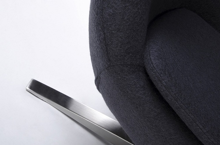 Fotel EGG Szeroki Ciemny Szary