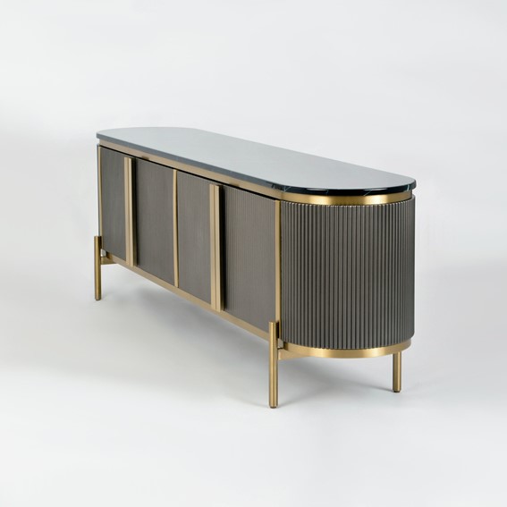 Komoda STILIG ST382A Szary/Złoty/Czarny