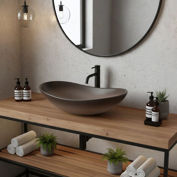 Umywalka Nablatowa ROYAL OMBRE Brązowy