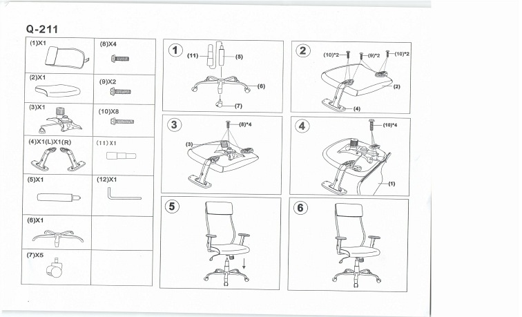 Fotel Q-211 49x69x115 Czarny