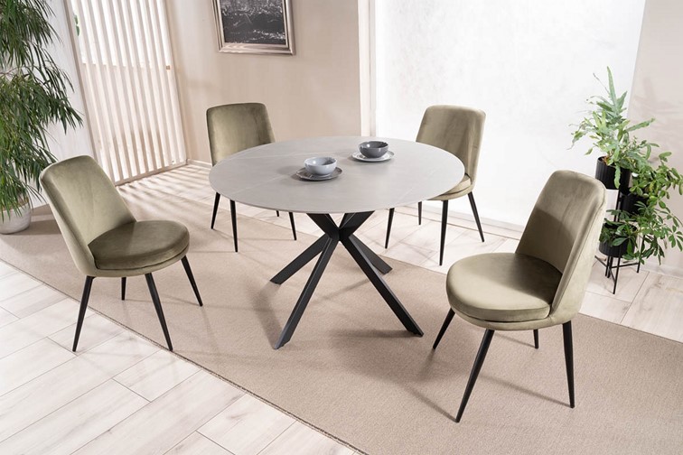 Stół TALIA fi120 Czarny/Biały