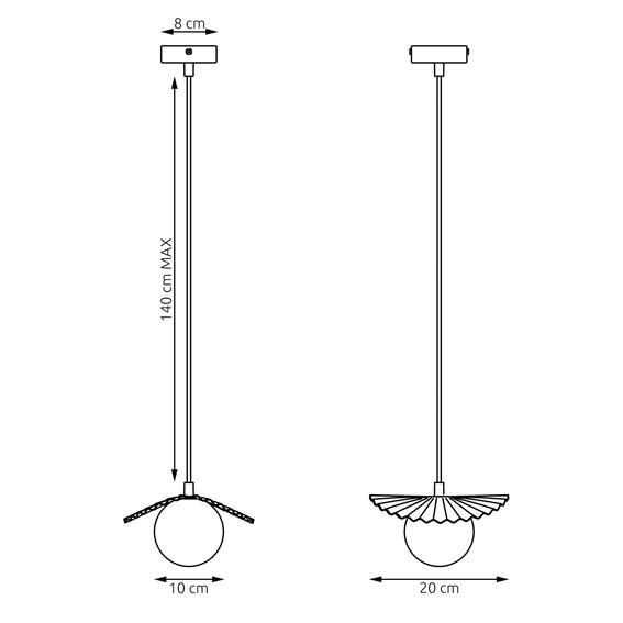 Lampa Wisząca FLORA 1 Beżowy/Opal