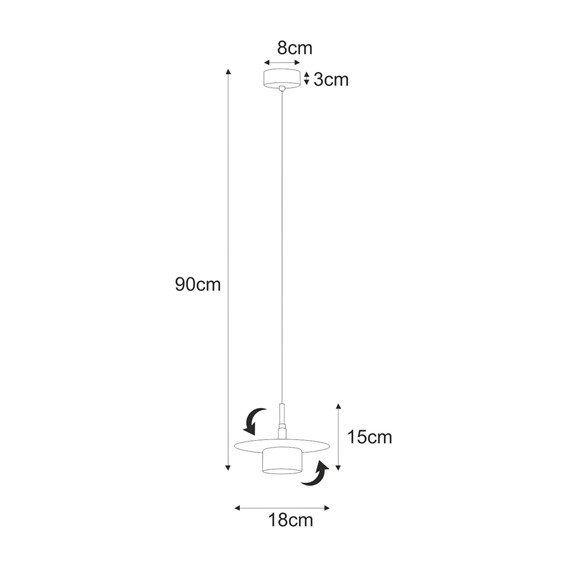 Lampa Wisząca BURGAS K-5455 Czarny/Złoty