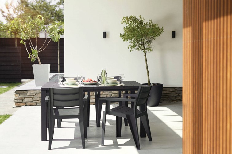 Zestaw Ogrodowy Jadalniany JULIE 6-Osobowy Grafitowy