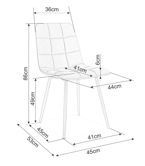 Krzesło MILA Velvet Czarny/Granatowy