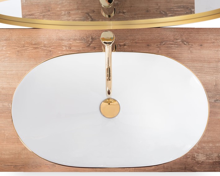 Umywalka Nablatowa ROYAL EDGE Złoty