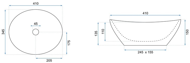 Umywalka Nablatowa SOFIA Czarny/Biały