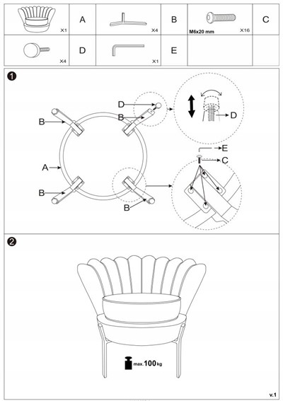 Fotel Wypoczynkowy ANGELO Popielaty