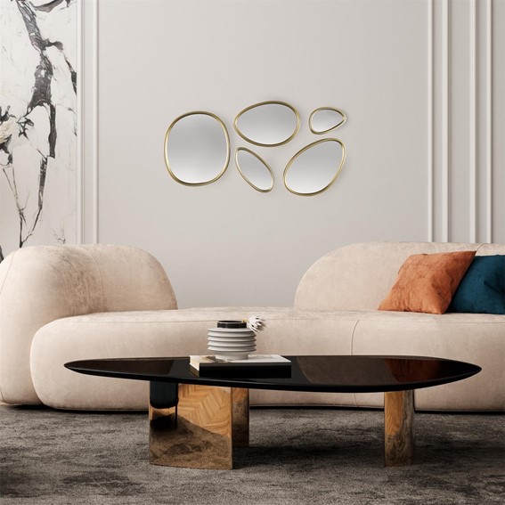 Zestaw 5 Luster ORGANIC SHAPE Złoty