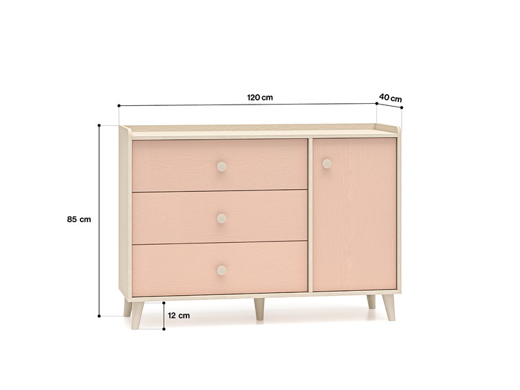 Komoda MEVEL 05 Beżowy/Róż