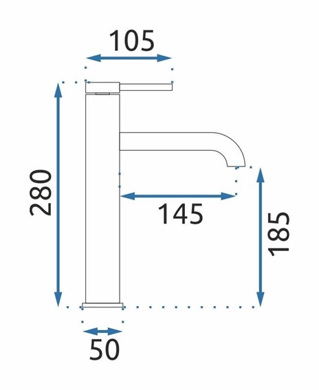 Bateria Umywalkowa Wysoka SPOT Czarny