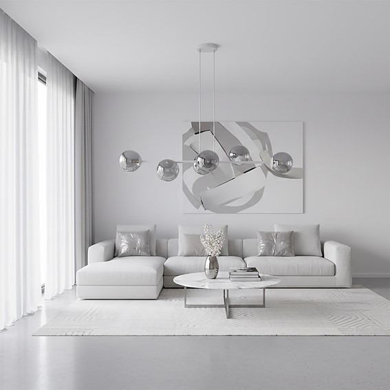 Lampa Wisząca MAGNUS 6 Szary/Grafitowy