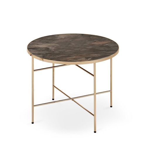 Ława ISABELLE fi60 Ciemny Marmur/Champagne