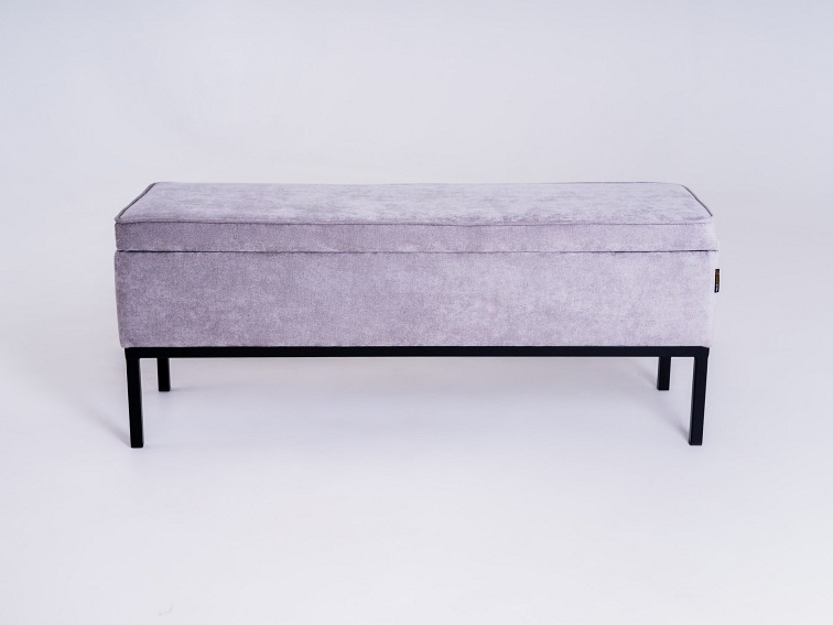 Puf Edi Metal 120x40x50 Szare Niebo/Czarny