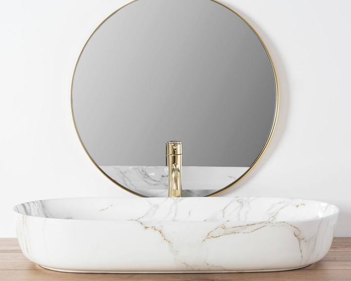 Umywalka Nablatowa CLEO 81 AIAX SHINY Biały