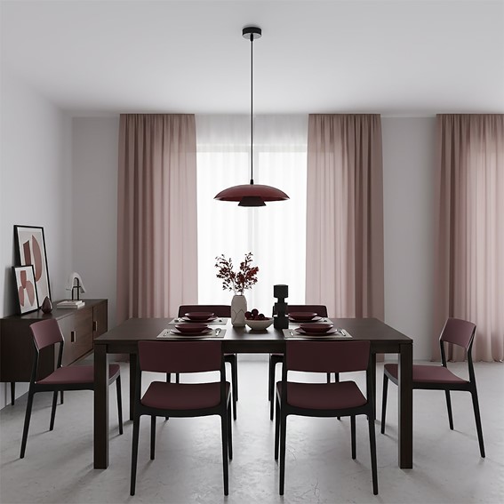 Lampa Wisząca BABEL 1 Burgundowy/Czarny