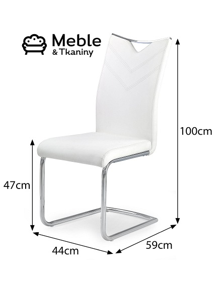 Krzesło K224 Chrom/Biały Ekoskóra