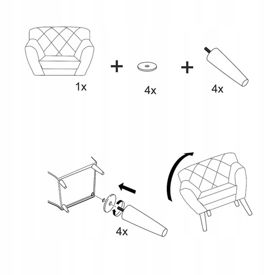 Fotel KARO 1 Velvet Wenge/Curry Bluvel 68