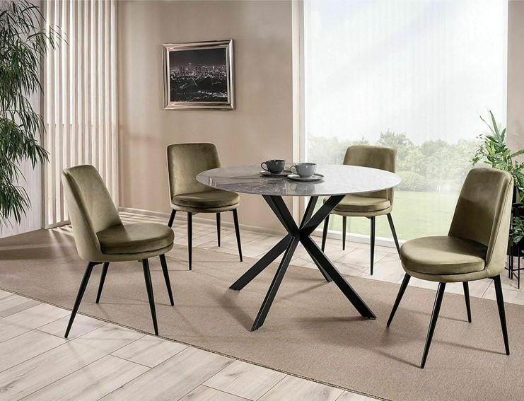 Stół TALIA fi90 Czarny/Szary