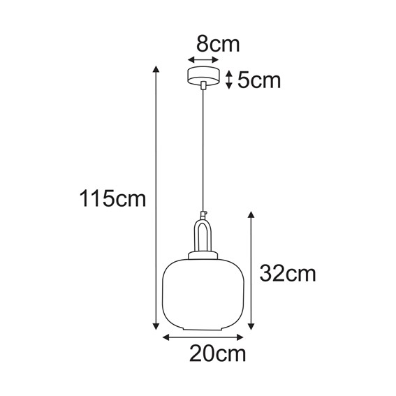 Lampa Wisząca ARIA K-5896 Czarny/Bursztynowy