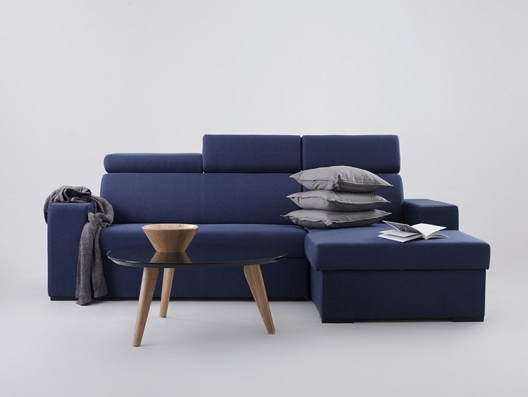 Narożnik Rozkładany Atlantica P 250x160 Atramentowy/Orzech