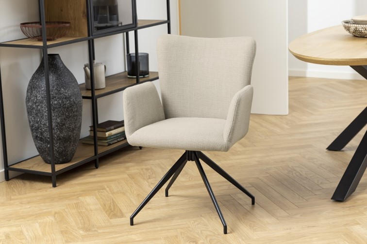 Krzesło LAURA z Podłokietnikami Beżowy