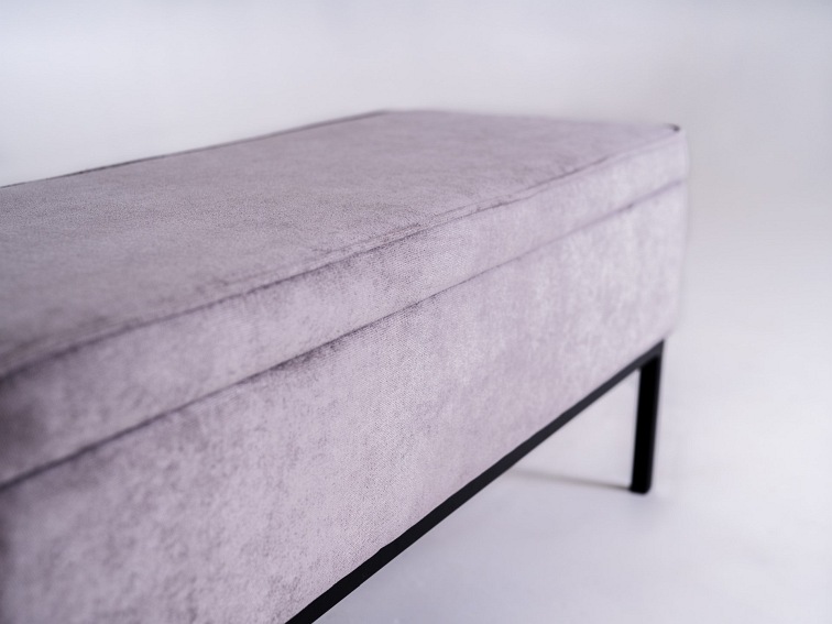 Puf Edi Metal 120x40x50 Szare Niebo/Czarny