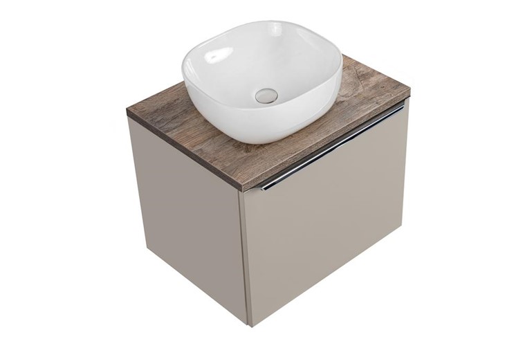 Zestaw SFT B UN 6252 60cm (Szafka + Blat + Umywalka) Szary/Dąb