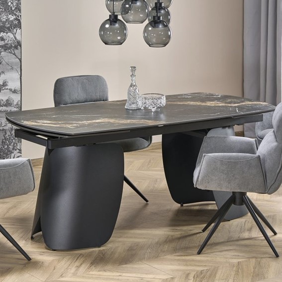 Stół Rozkładany FORUM (180-260)x90cm Czarny Marmur