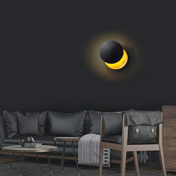 Lampa Ścienna ECLISE Złoty/Czarny