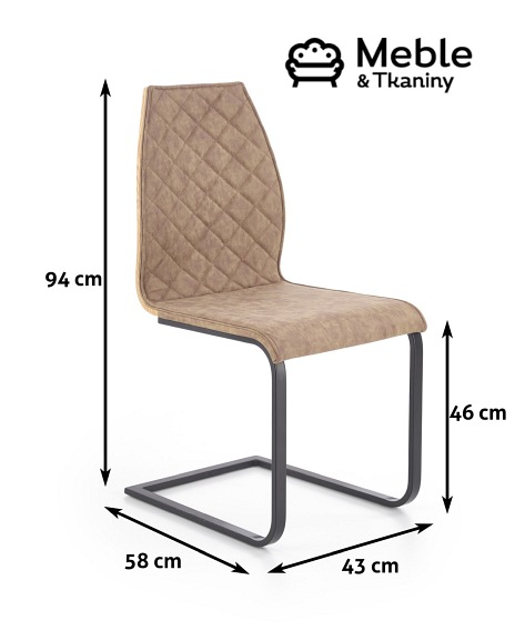 Krzesło K265 Czarny/Brązowy/Dąb Miodowy