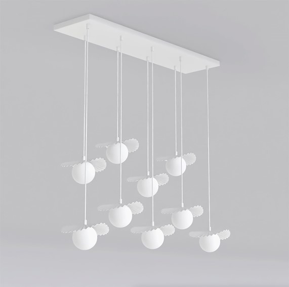 Lampa Wisząca FLORA 9 Biały/Opal