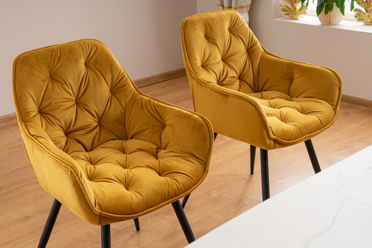 Krzesło CHERRY Velvet Czarny/Szary Bluvel 14