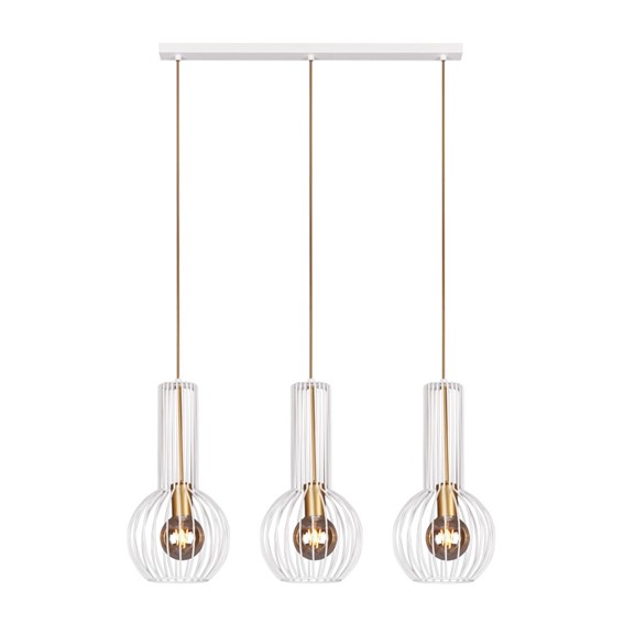 Lampa Wisząca ARVI WHITE K-4526 Biały/Złoty