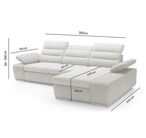 Narożnik TOBI Beżowy z Funkcją Spania I Grupa Tkanin