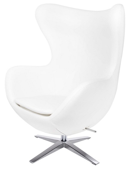 Fotel EGG Szeroki PU Biały